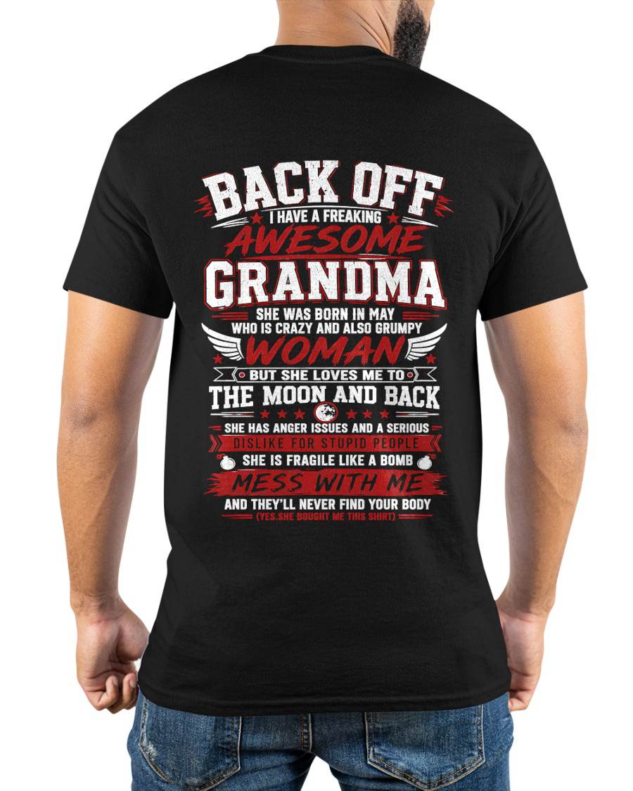 MAY, SHE IS FRAGILE LIKE A BOMB MESS WITH ME - SHIRT FROM GRANDMA TO GRANDSON - HLT05 (SKU2608-07-05)