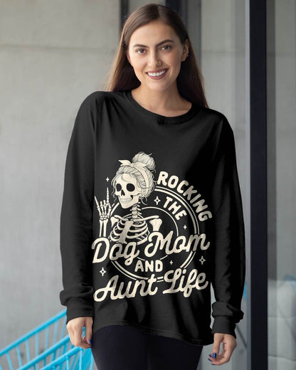 ROCKING THE DOG MOM LIFE - DOG MOM SHIRT FOR WOMEN - SKELETON DOG LOVER GIFT - KIEN00 (SKU2608-KEN-01)