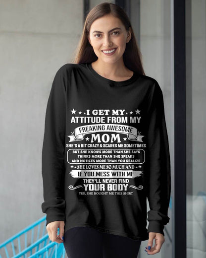 NO MONTH, MY FREAKING AWESOME MOM - SHIRT FROM MOM TO DAUGHTER - KIEN00 (SKU2603-336-00)