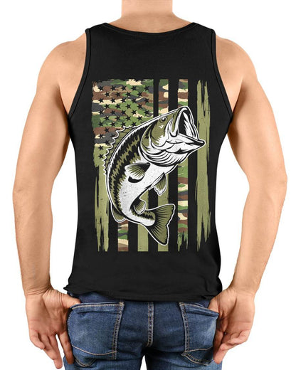 YOUTH CAMO FISHING BASS FISH AMERICAN FLAG PATRIOTIC MEN BOY- SHIRT FOR MEN - HLT00 ( SKU2609-TM-04)