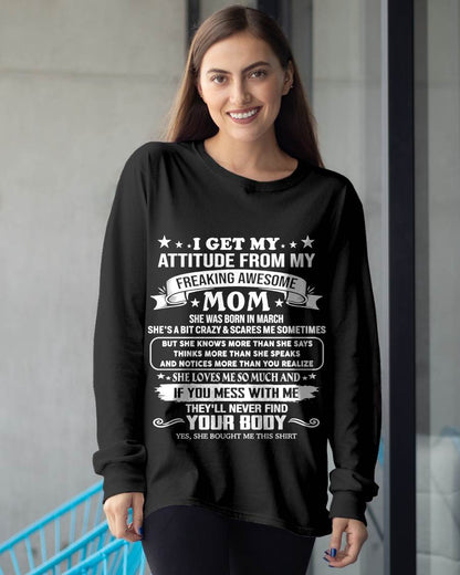 MARCH, MY FREAKING AWESOME MOM - SHIRT FROM MOM TO DAUGHTER - KIEN03 (SKU2603-336-03)