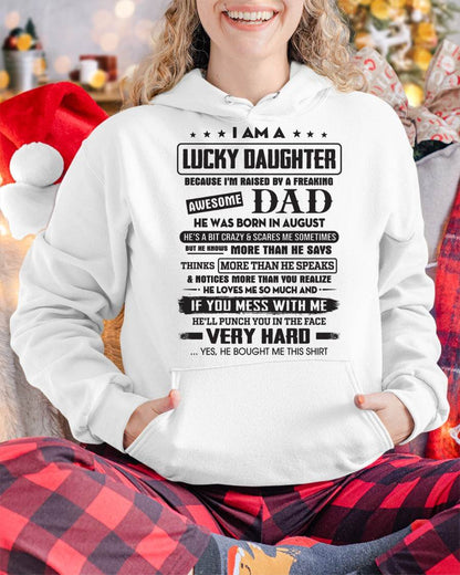 August - Lucky Daughter of Awesome Dad - Perfect Gift For Daughter From Dad - HLT08 (SKU08-47-08)