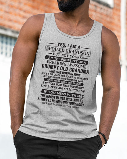 Yes I’m A Stubborn Grandson T-Shirt – Birthday Gift From June Grandma / Woman - kien06 (SKU10-171-06)
