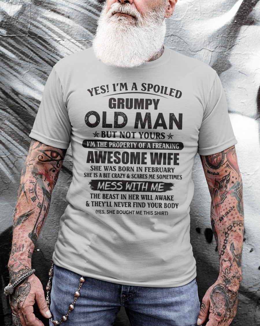 Awesome wife February - Perfect gift for your husband from wife - kien02 (SKU96-68-02)