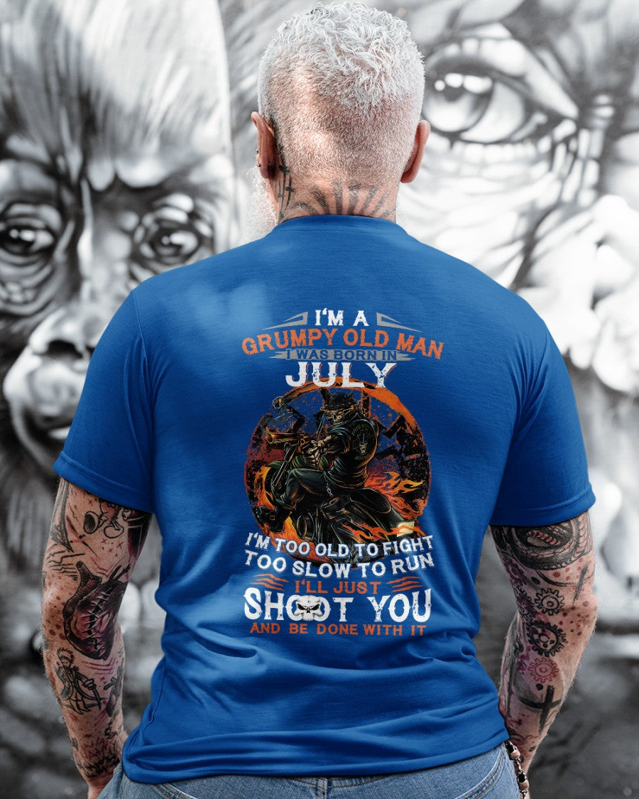 JULY - GRUMPY OLD MAN T-SHIRT – FUNNY BIKER TEE - PERFECT GIFT FOR MEN - HLT07 (SKU07-64-07)