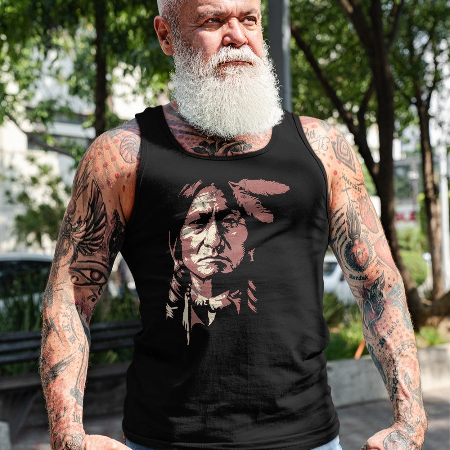 Native American T-Shirts, Vintage Native American Unisex T-Shirt/Hoodie/Sweatshirt HLT00 - Sitting Bull Native American Indian Chief Lakota Sioux Pride T-Shirt (1)