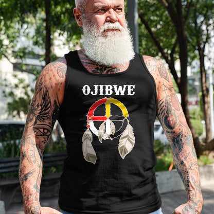 Native American T-Shirts, Vintage Native American Unisex T-Shirt/Hoodie/Sweatshirt HLT00 - Ojibwe Anishinaabeg People Native American Medicine Wheel T-Shirt (1)