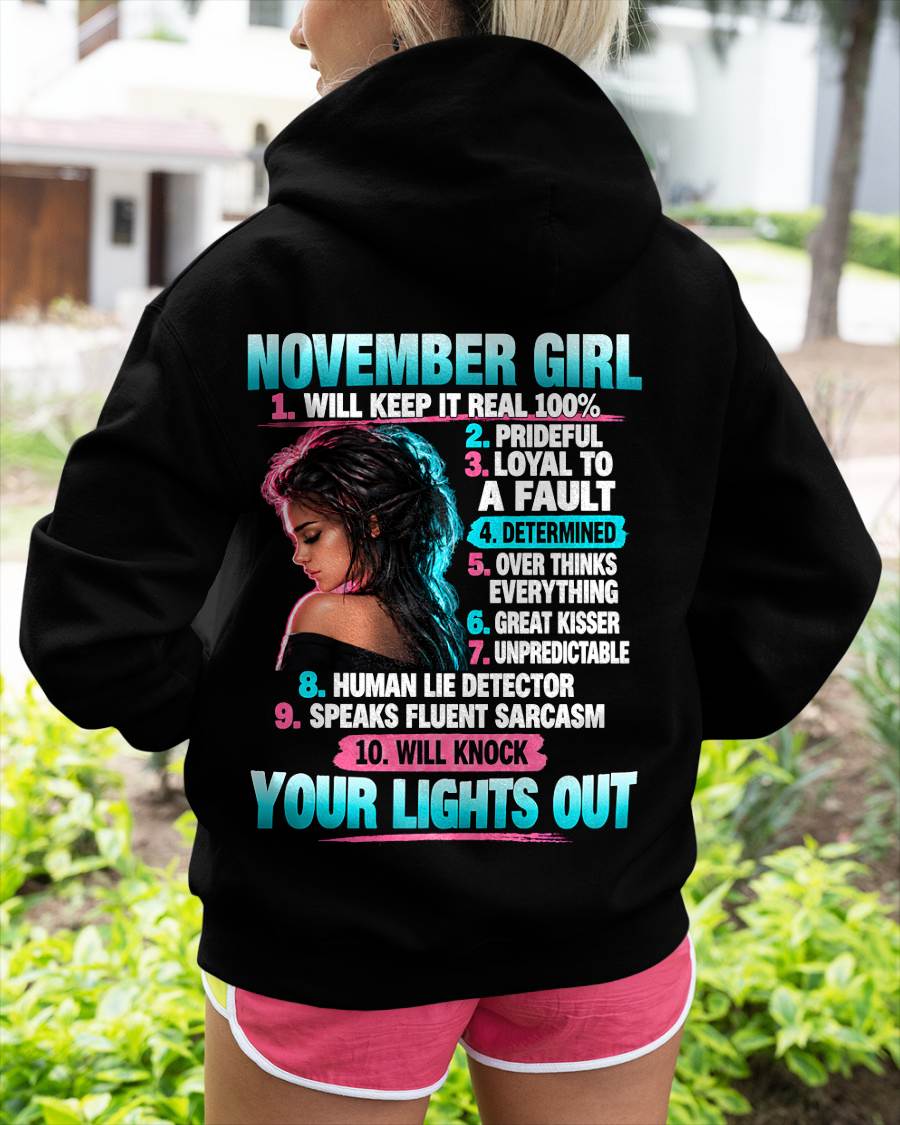 NOVEMBER GIRL - WILL KEEP IT REAL 100% - SHIRT FOR WOMEN - HLT11 (SKU2609-373-11)