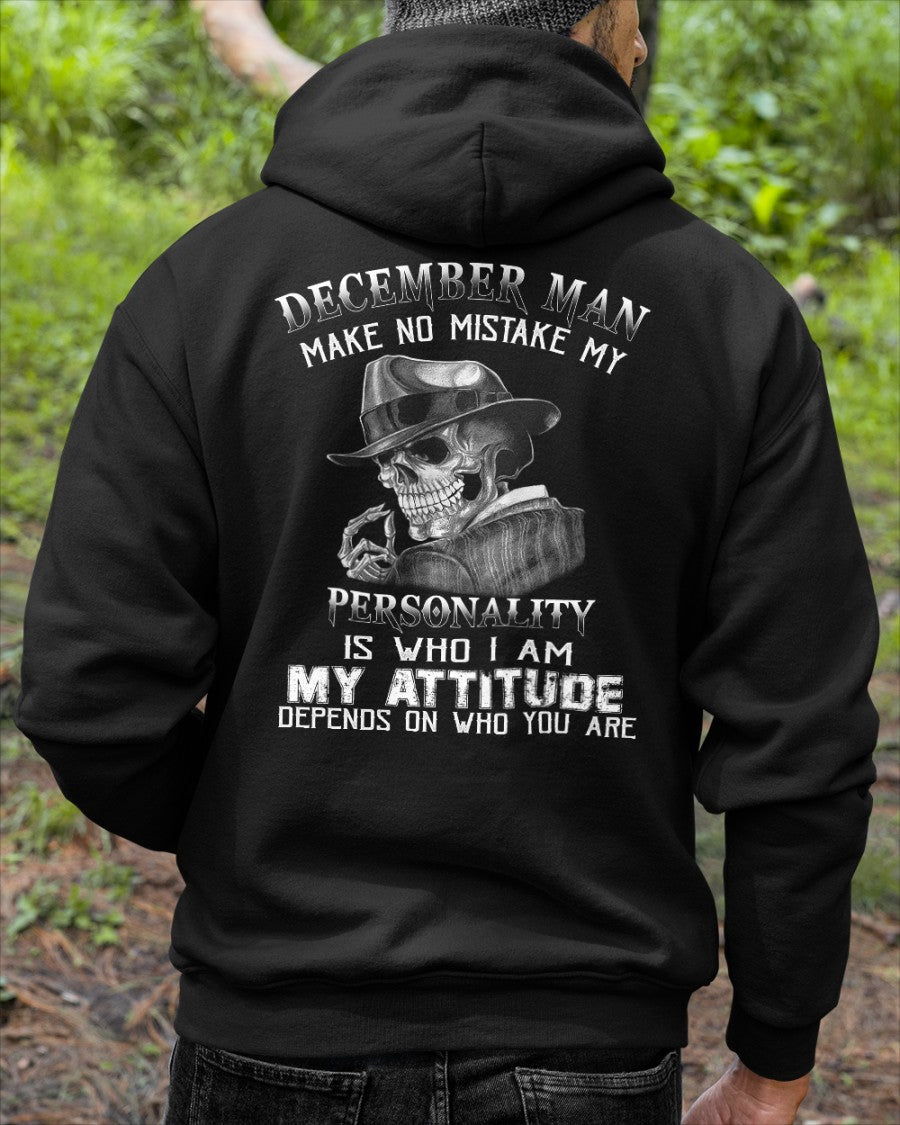 December Man Skull T-Shirt – Personality and Attitude Quote Tee - HLT12 (SKU08-38-12)