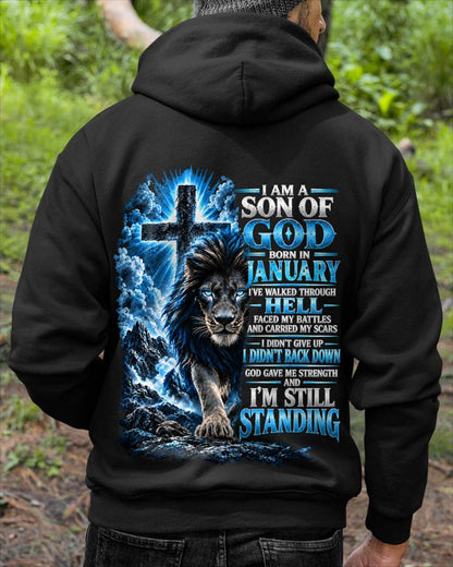 JANUARY MAN - I AM A SON OF GOD, I DIDN'T BACK DOWN GOD GAVE ME STRENGTH - SHIRT FOR MEN - HLT01 (SKU2610-41-01)