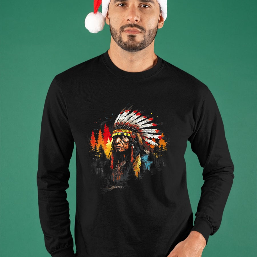 Native American T-Shirts, Vintage Native American Unisex T-Shirt/Hoodie/Sweatshirt HLT00 - Native American Chief Tribes Culture Sacred Sioux T-Shirt (2)