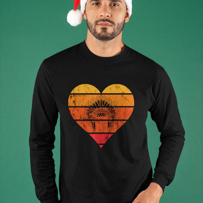Native American T-Shirts, Vintage Native American Unisex T-Shirt/Hoodie/Sweatshirt HLT00 - Native American Retro Vintage Heart Sunset Native American T-Shirt