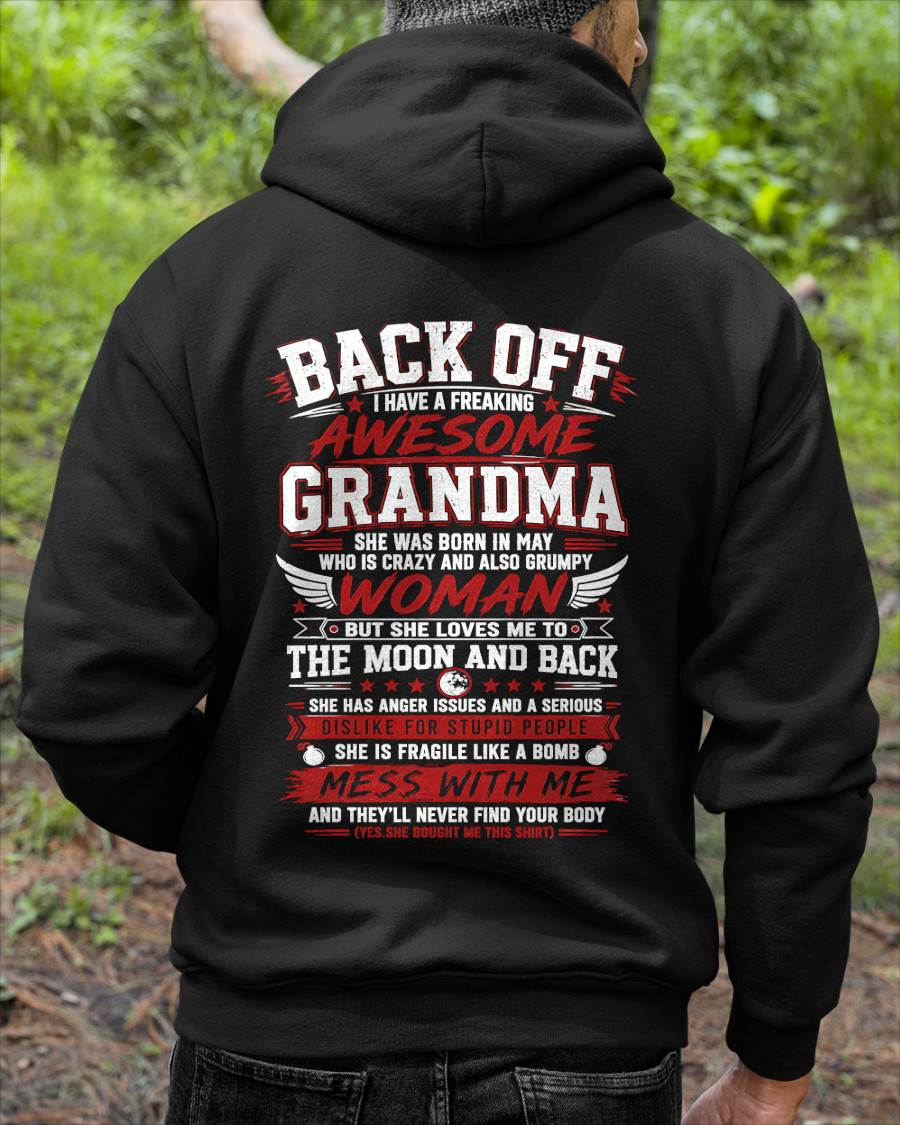 MAY, SHE IS FRAGILE LIKE A BOMB MESS WITH ME - SHIRT FROM GRANDMA TO GRANDSON - HLT05 (SKU2608-07-05)
