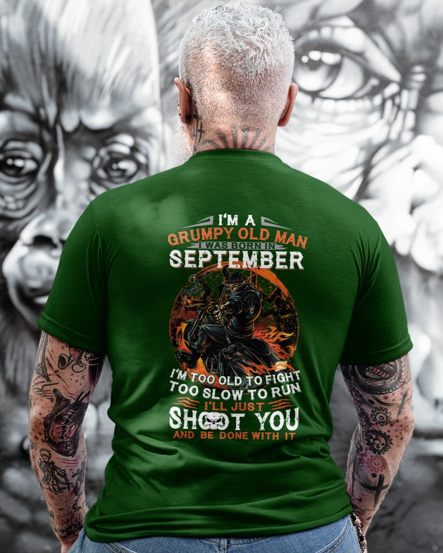 SEPTEMBER - GRUMPY OLD MAN T-SHIRT – FUNNY BIKER TEE - PERFECT GIFT FOR MEN - HLT09 (SKU07-64-09)