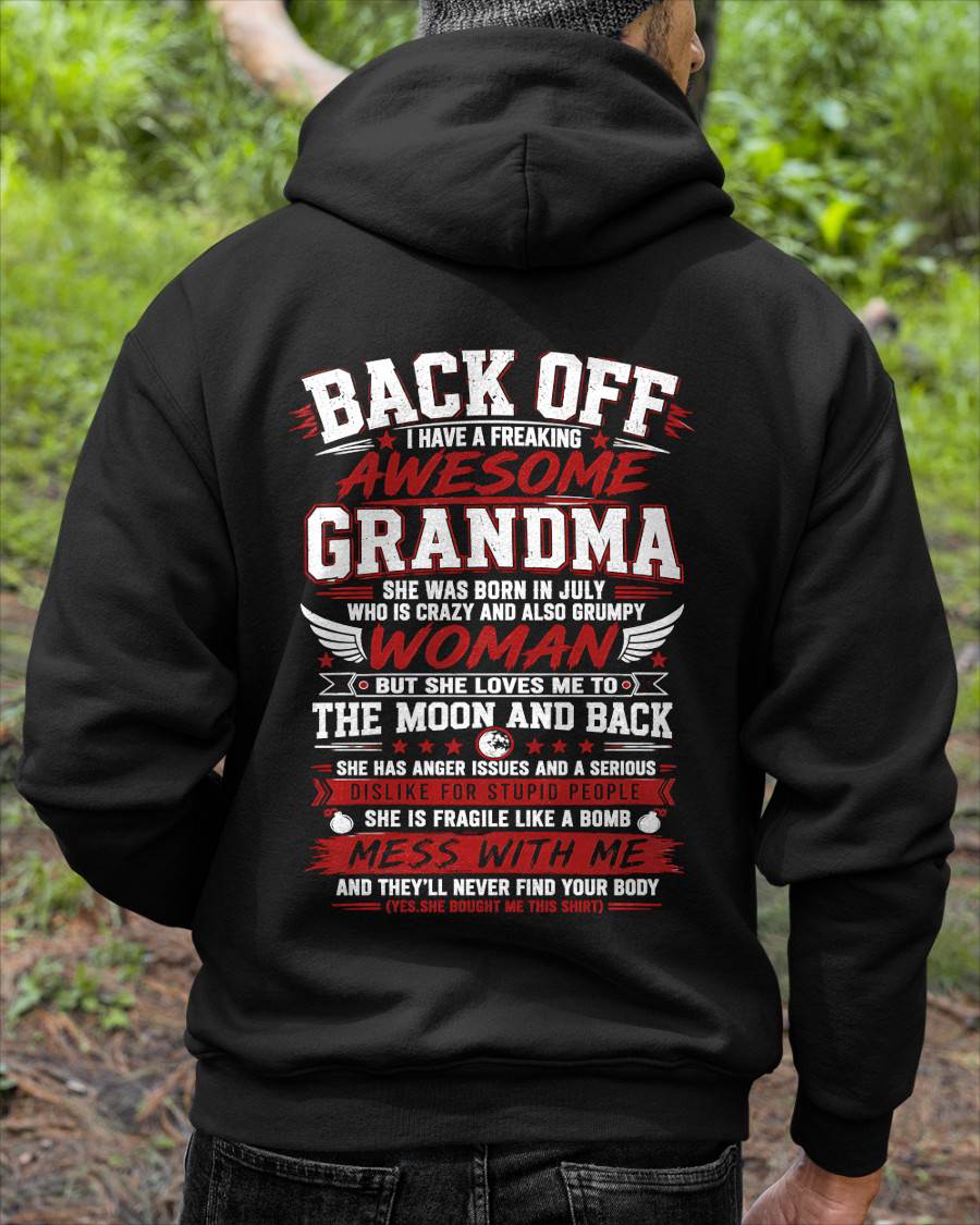 JULY, SHE IS FRAGILE LIKE A BOMB MESS WITH ME - SHIRT FROM GRANDMA TO GRANDSON - HLT07 (SKU2608-07-07)