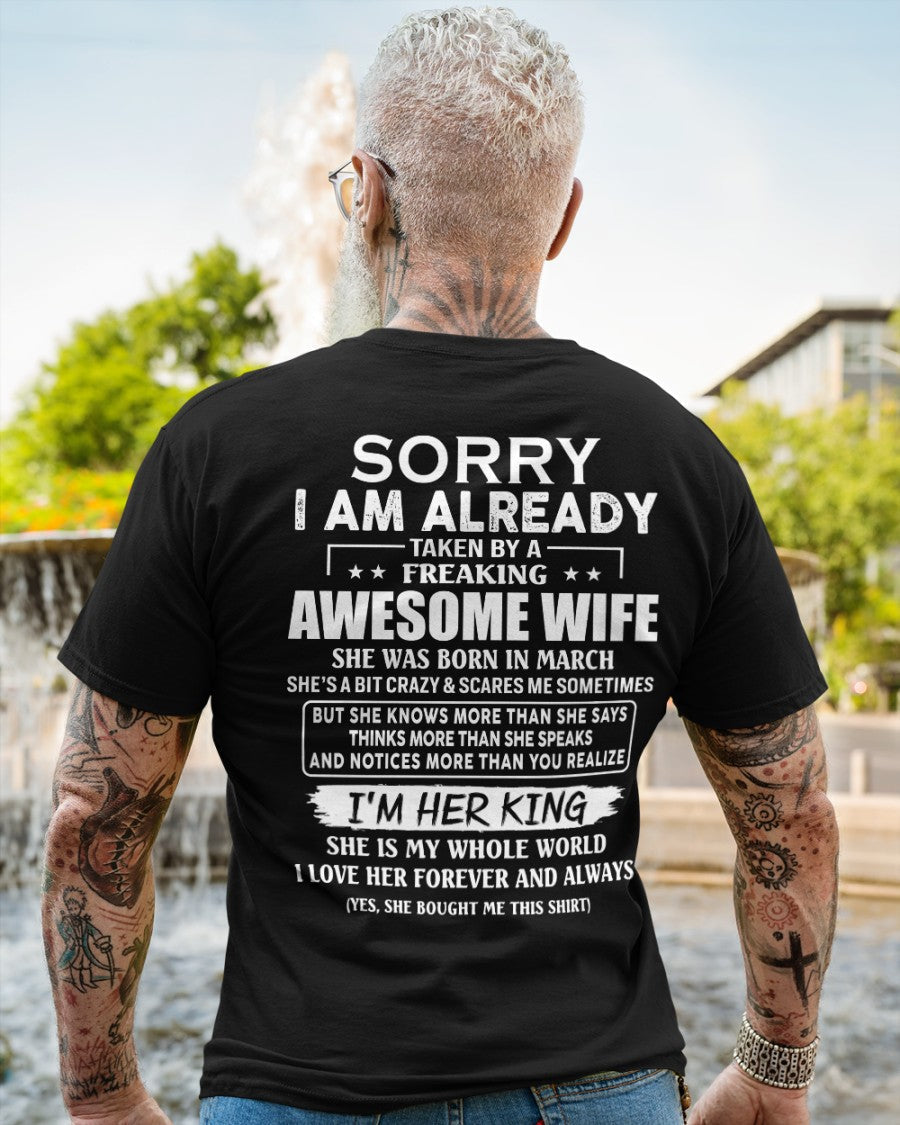 Awesome wife March - Perfect gift for husband from wife - kien03 (SKU68-79-03)