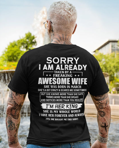 Awesome wife March - Perfect gift for husband from wife - kien03 (SKU68-79-03)