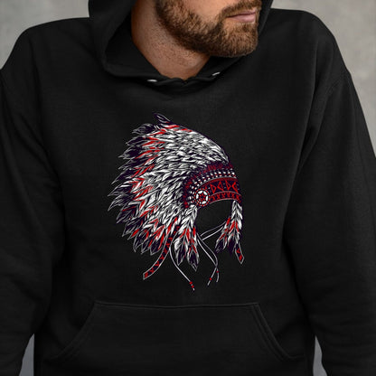 Native American T-Shirts, Vintage Native American Unisex T-Shirt/Hoodie/Sweatshirt HLT00 - Indian Headdress - Native American Roots Indigenous T-Shirt