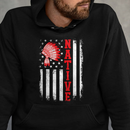 Native American T-Shirts, Vintage Native American Unisex T-Shirt/Hoodie/Sweatshirt HLT00 - Native - American Day USA Flag Cherokee Indigenous People T-Shirt (1)