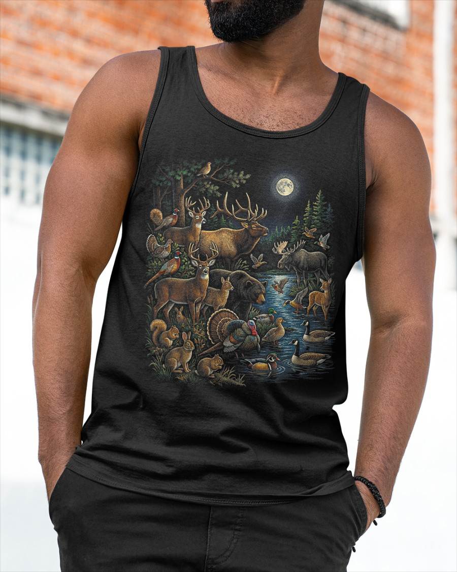 VINTAGE HUNTING WILDLIFE FOREST ANIMAL - SHIRT FOR MEN - HLT00 (SKU2609-TM-05)