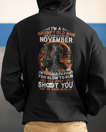 NOVEMBER - GRUMPY OLD MAN T-SHIRT – FUNNY BIKER TEE - PERFECT GIFT FOR MEN - HLT11 (SKU07-64-11)