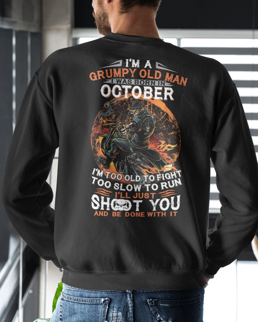 OCTOBER - GRUMPY OLD MAN T-SHIRT – FUNNY BIKER TEE - PERFECT GIFT FOR MEN - HLT10 (SKU07-64-10)