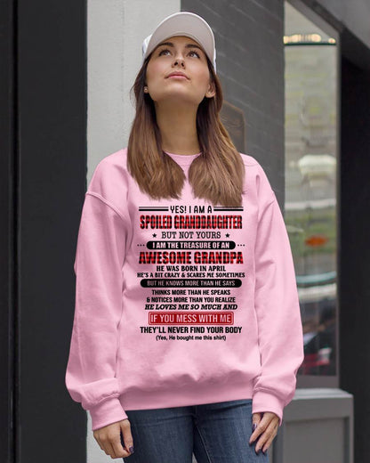 APRIL - YES! I'M A SPOILED GRANDDAUGHTER - GIFT FROM GRANDPA - kien04 (SKU26T-01317-04)