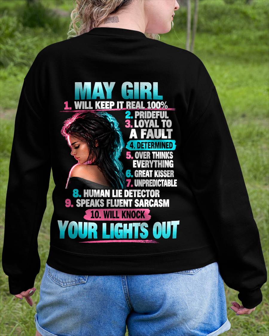 MAY GIRL - WILL KEEP IT REAL 100% - SHIRT FOR WOMEN - HLT05 (SKU2609-373-05)