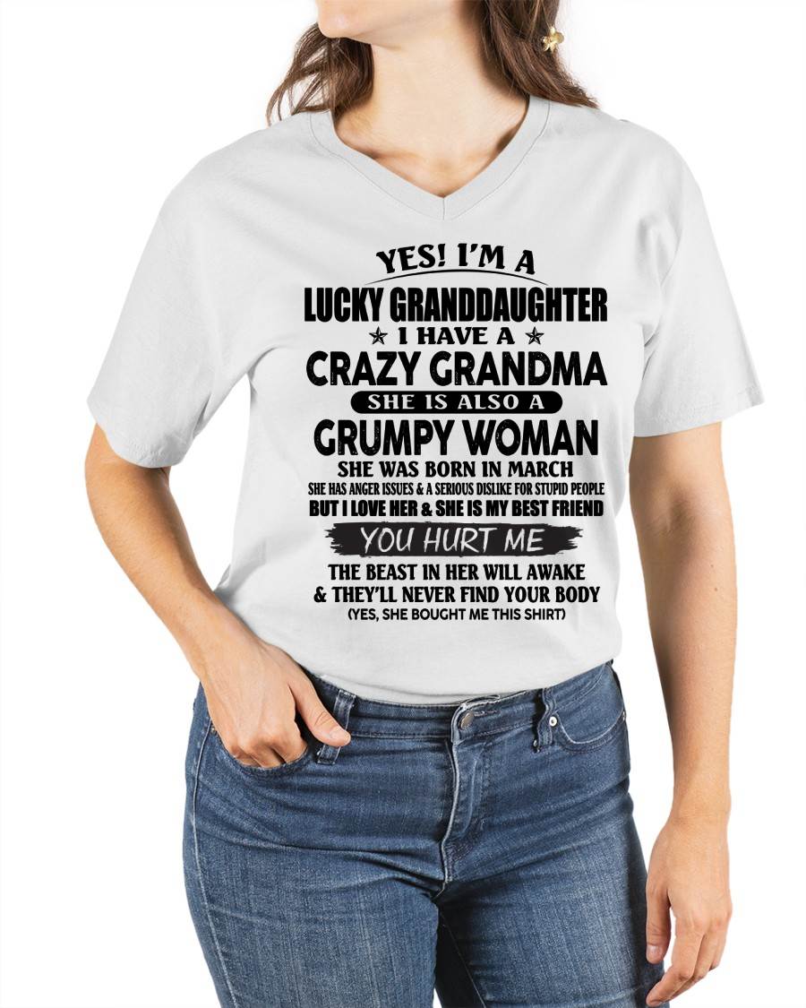 MARCH - LUCKY GRANDDAUGHTER OF CRAZY GRANDMA - PERFECT GIFT FROM GRANDMA - kien03 (SKU12-146-03)