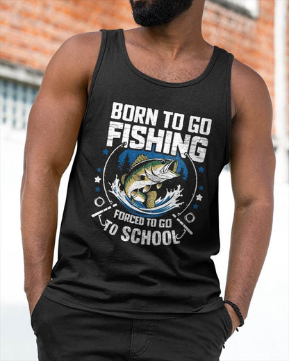 Boys Fishing Born to Go Fishing Forced to Go to School T-Shirt