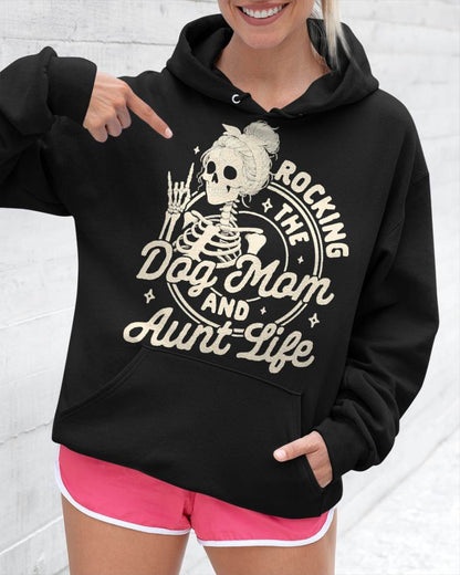 ROCKING THE DOG MOM LIFE - DOG MOM SHIRT FOR WOMEN - SKELETON DOG LOVER GIFT - KIEN00 (SKU2608-KEN-01)