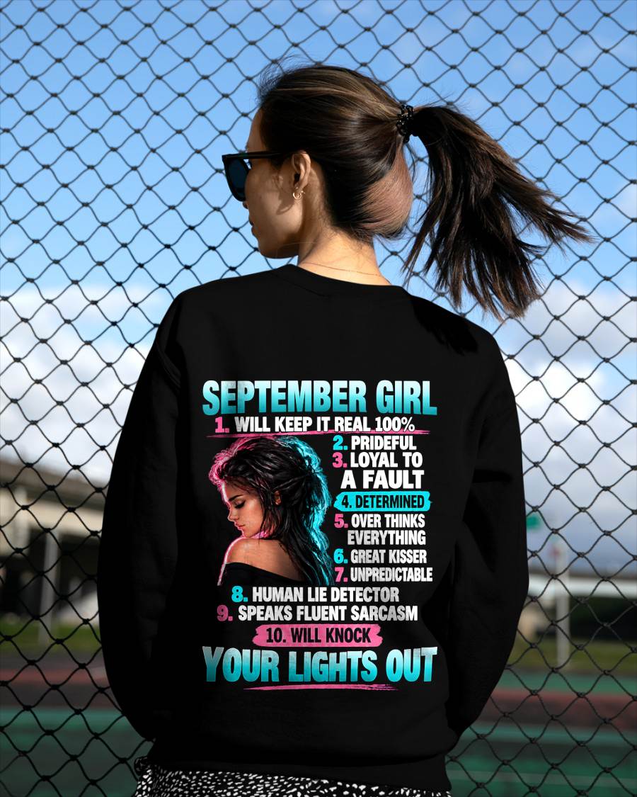 SEPTEMBER GIRL - WILL KEEP IT REAL 100% - SHIRT FOR WOMEN - HLT09 (SKU2609-373-09)