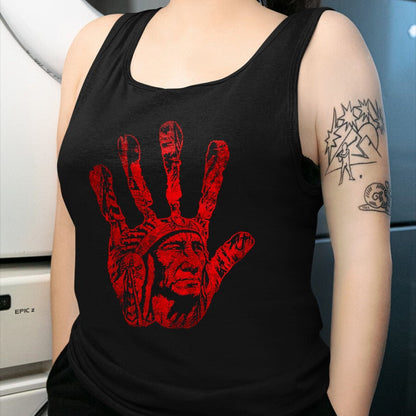 Native American T-Shirts, Vintage Native American Unisex T-Shirt/Hoodie/Sweatshirt HLT00 - Native American Indigenous Red Hand Indian Blood Themed T-Shirt (1)