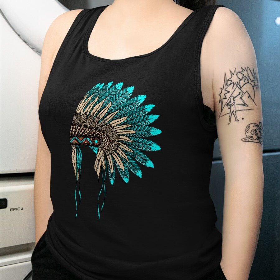 Native American T-Shirts, Vintage Native American Unisex T-Shirt/Hoodie/Sweatshirt HLT00 - Native American Indian Headdress Costume Jewelry Decor T-Shirt (1)