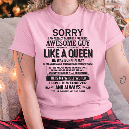 May - Sorry I am already taken by a freaking awesome guy - Gift for Wife From Husband - HLT05 (SKU08-25-05)