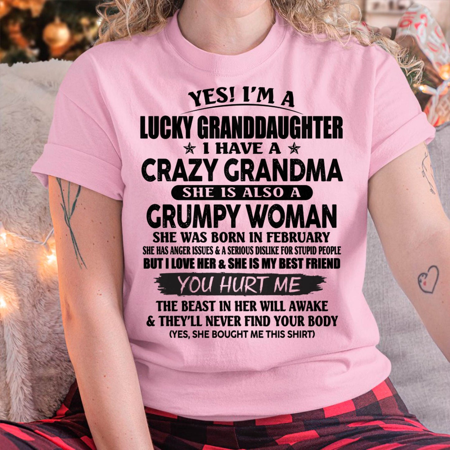 FEBRUARY - LUCKY GRANDDAUGHTER OF CRAZY GRANDMA - PERFECT GIFT FROM GRANDMA - kien02 (SKU12-146-02)