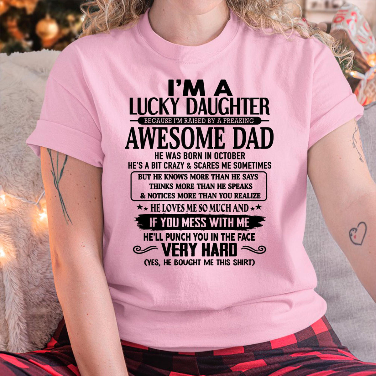 October - I'm Lucky Daughter - Gift for Daughter from Dad - HLT10 (SKU-TLUCKYDD-10)