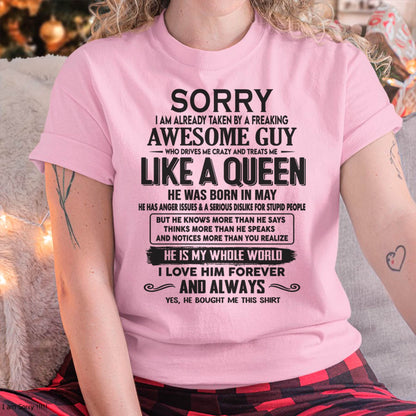 May - Sorry I am already taken by a freaking awesome guy - Gift for Wife From Husband - HLT05 (SKU08-25-05)